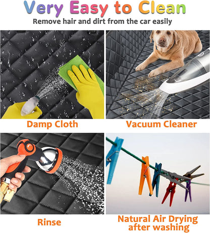 6-In-1 Dog Car Seat Cover for Back Seat, Waterproof Dog Car Hammock with Mesh Window, Non-Slip Pet Backseat Protector for Cars, Trucks and Suvs