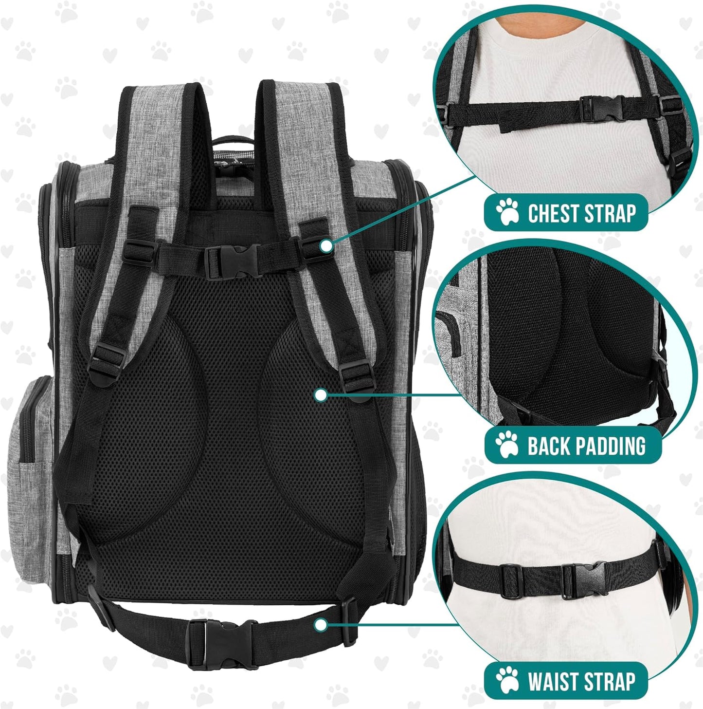 Pet Carrier Backpack for Small and Large Dogs, Puppies, Ventilated Hiking Bag for Pet, Travel Bag, Pet Approved Backpack