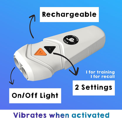 Ultrasonic Dog Bark Deterrent & Behavior Corrector - Stop Barking, Jumping, Aggression without Yelling -Just Point & Press! Backed by Kevin Harrington from Shark Tank (White Rechargeable)