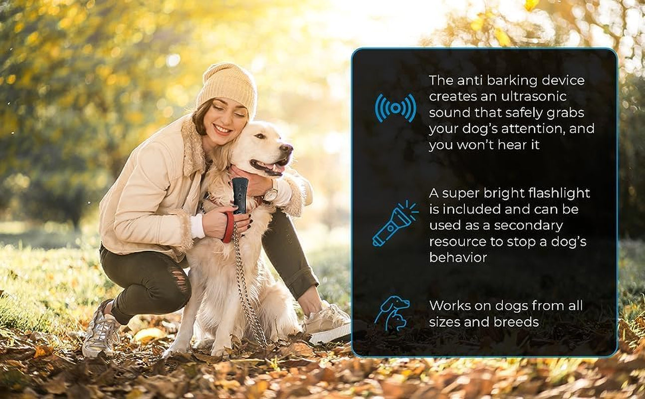 Ultrasonic Dog Bark Deterrent & Behavior Corrector - Stop Barking, Jumping, Aggression without Yelling -Just Point & Press! Backed by Kevin Harrington from Shark Tank (White Rechargeable)