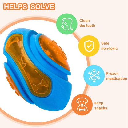 Durable Rubber Dog Chew Toys - Interactive Squeaky Training and Teeth Cleaning Toy for Large Dogs