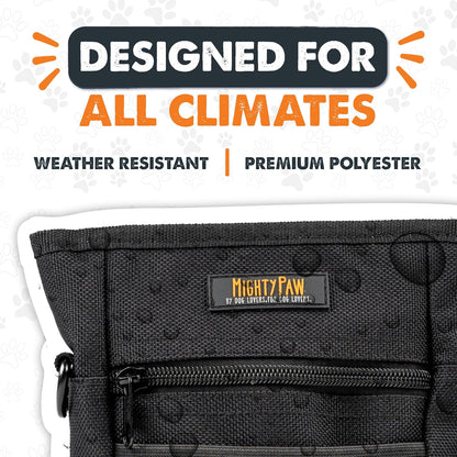 Dog Treat Pouch 2.0 | Pet Training Hands-Free Snack Bag W/Strap. Holds 2 Cups Kibble, Poop Bags, Phone & Keys. Magnetic Clasp & Waist Belt Clip. Includes 1 Roll of Poop Bags