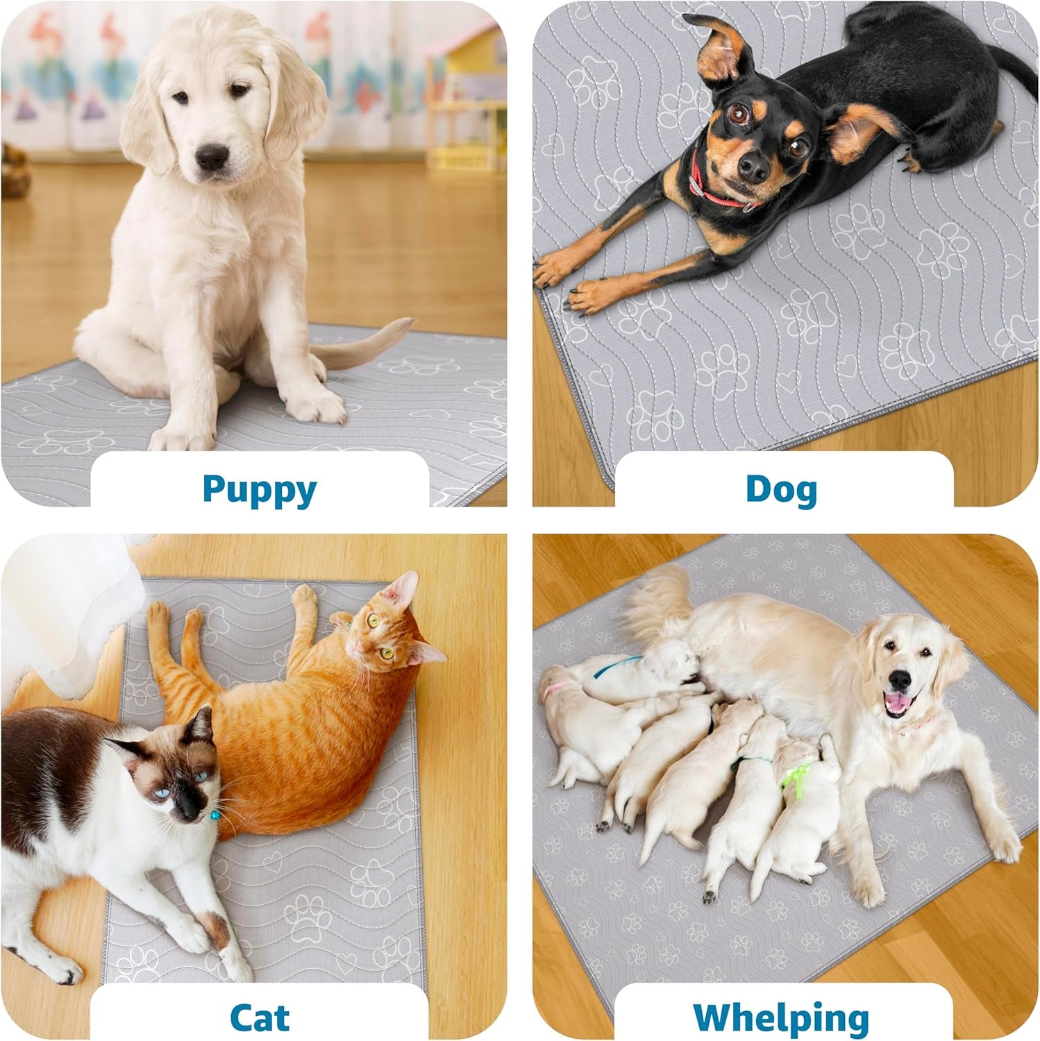 ® Reusable Puppy Pad – Waterproof, Extra-Absorbent, Washable Pee Pad for Dog Training, Whelping, & More – Protect Your Floors & Pet with Quick-Drying Potty Pad. 2 Pack - 36"X 41"