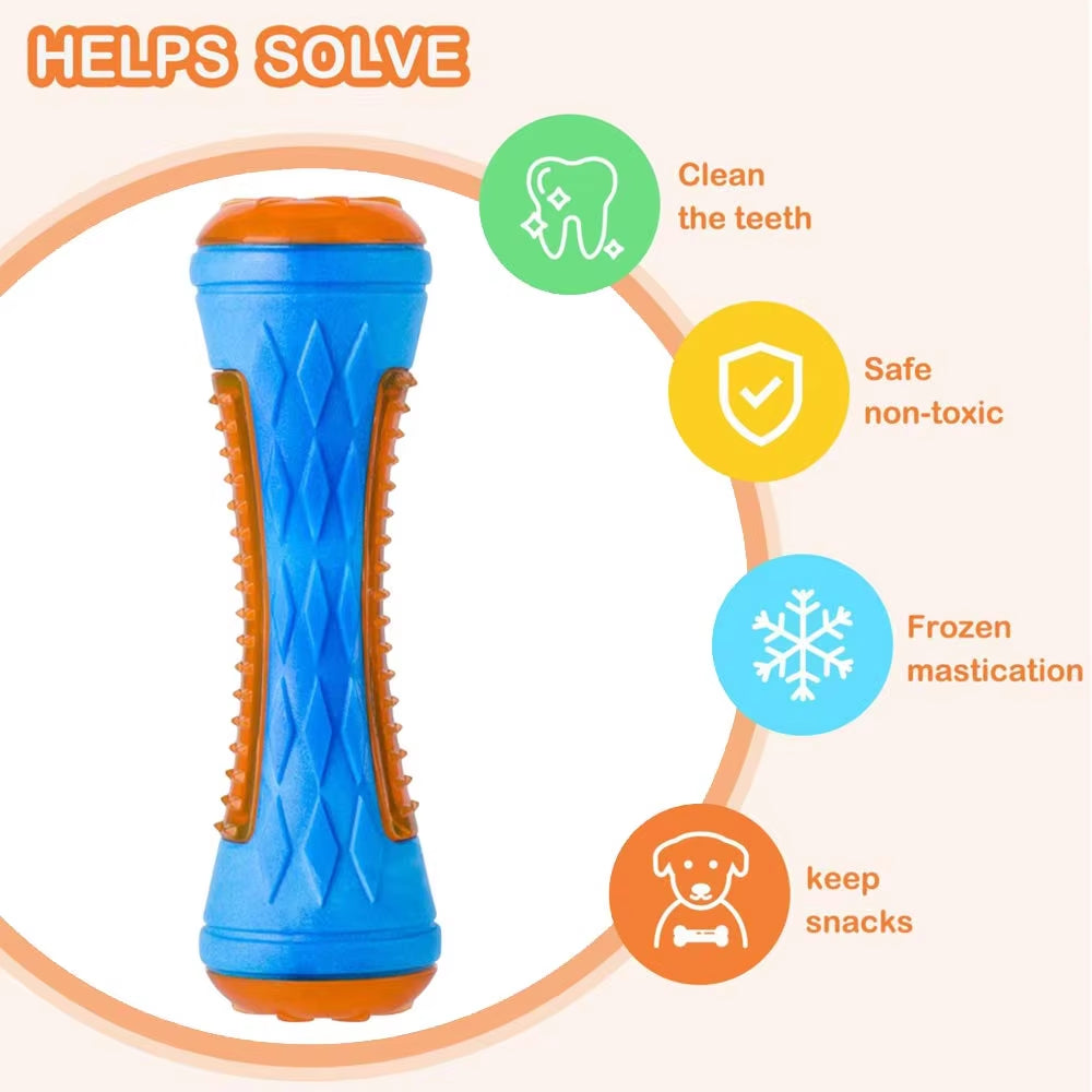 Durable Rubber Dog Chew Toys - Interactive Squeaky Training and Teeth Cleaning Toy for Large Dogs