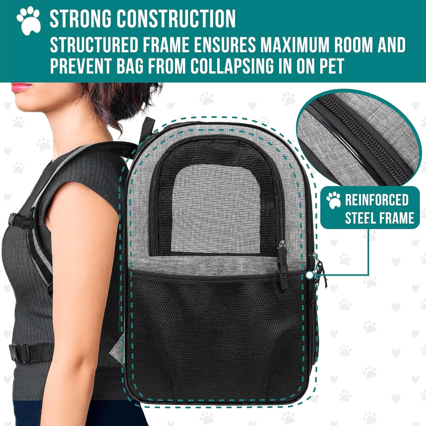 Pet Carrier Backpack for Small and Large Dogs, Puppies, Ventilated Hiking Bag for Pet, Travel Bag, Pet Approved Backpack