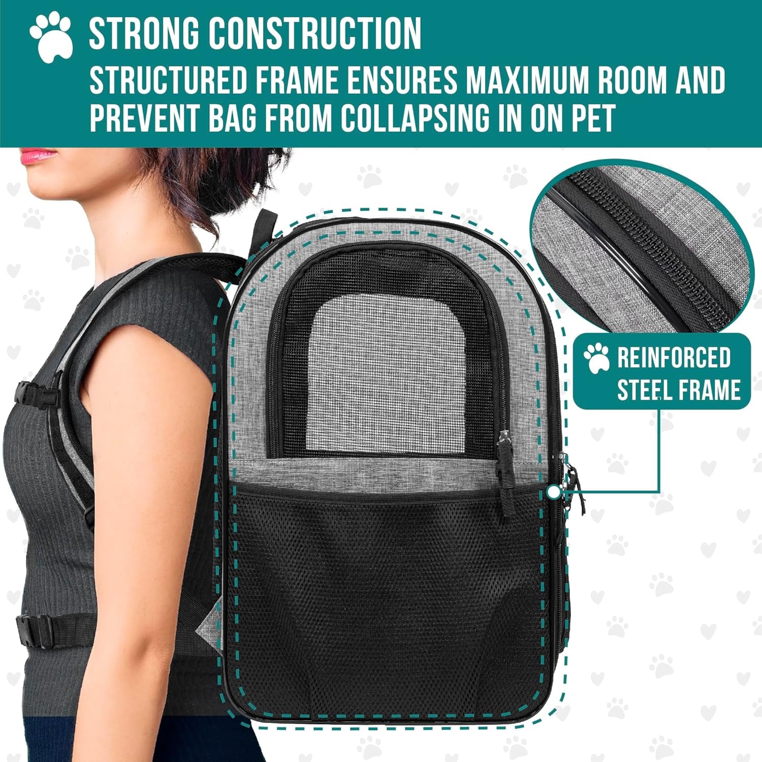 Pet Carrier Backpack for Small and Large Dogs, Puppies, Ventilated Hiking Bag for Pet, Travel Bag, Pet Approved Backpack