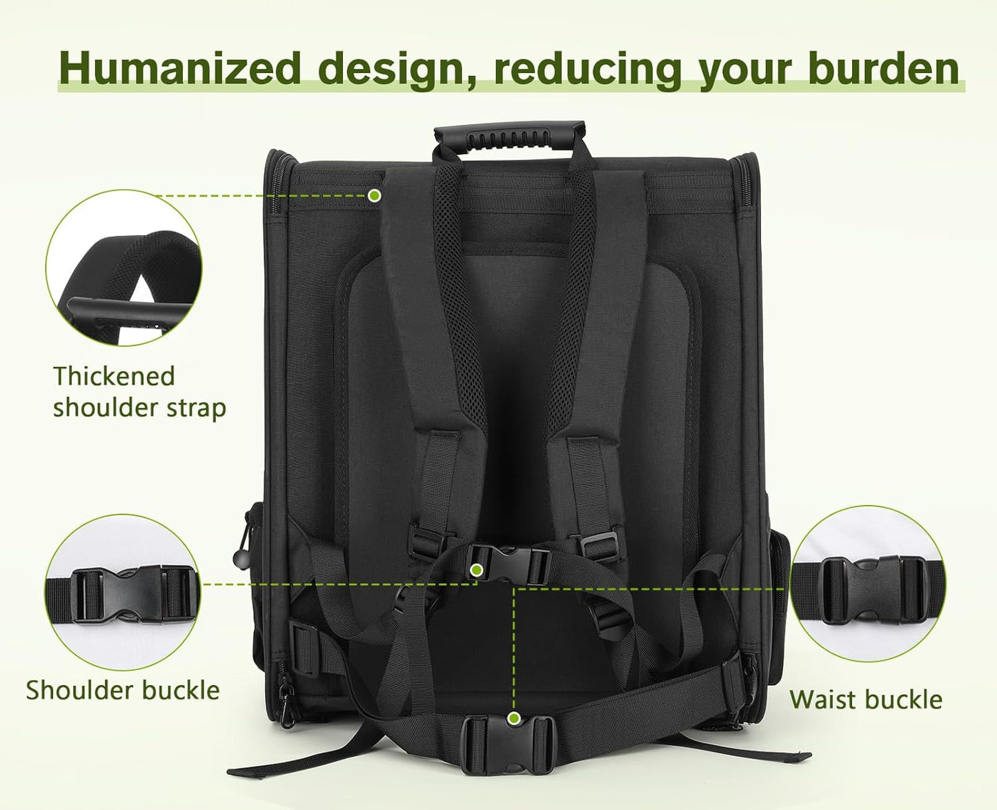 Dog Carrier Backpack Expandable, Pet Backpack Carrier for Small Dogs & Cats up to 18 Lbs, Waterproof & Breathable Mesh Design, Ideal for Hiking, Travel, Camping, and Outdoor Adventures Black