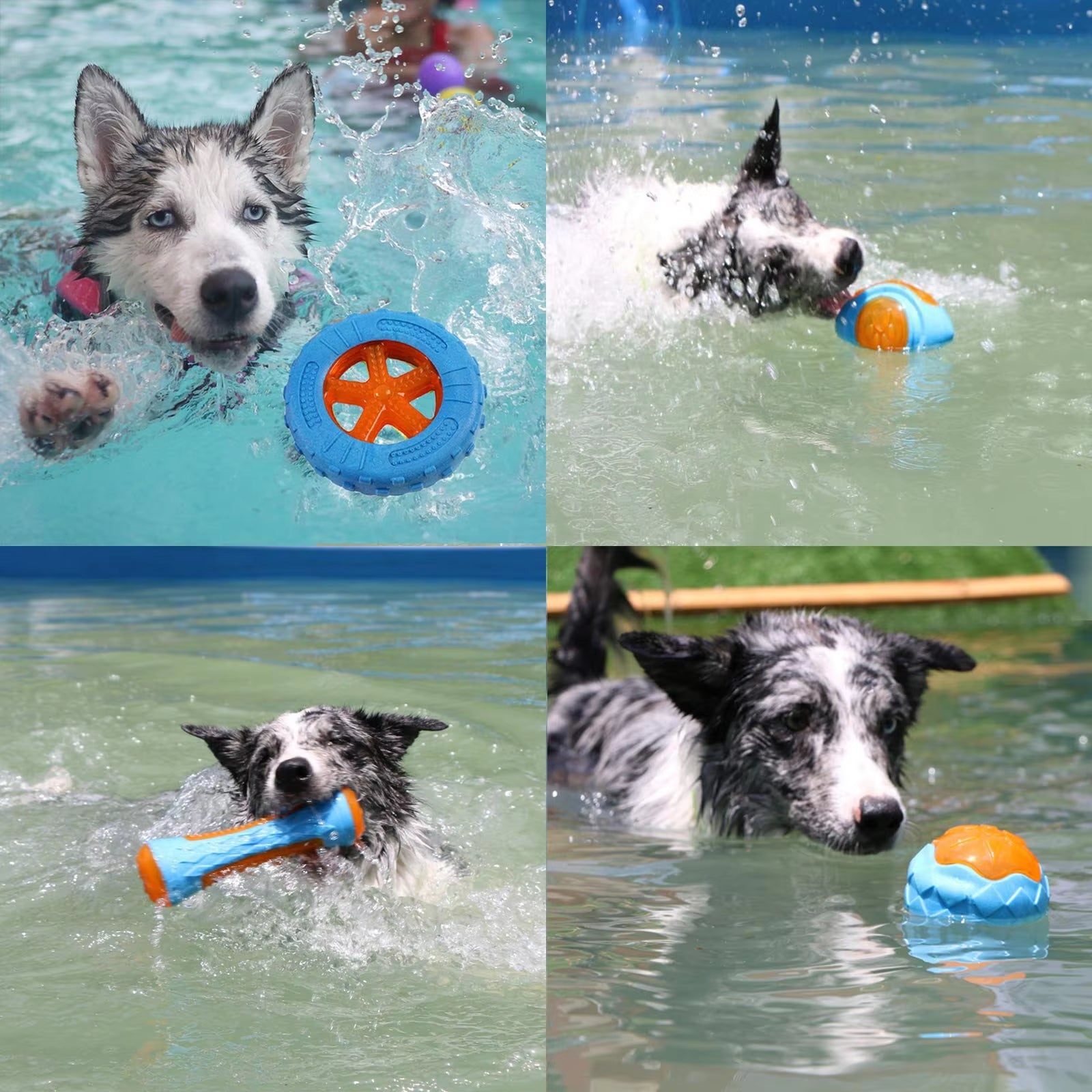 Durable Rubber Dog Chew Toys - Interactive Squeaky Training and Teeth Cleaning Toy for Large Dogs
