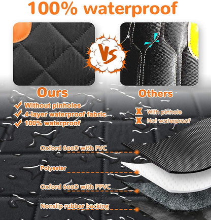6-In-1 Dog Car Seat Cover for Back Seat, Waterproof Dog Car Hammock with Mesh Window, Non-Slip Pet Backseat Protector for Cars, Trucks and Suvs